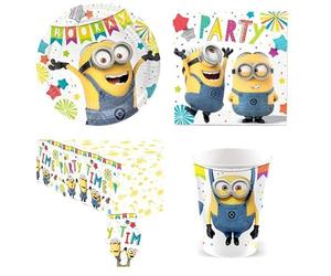 Minions Despicable Me Kids Party Supplies Tableware Pack - 8 Guests