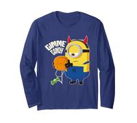 Minions Devil Stuart Gimme Candy Manche Longue, Unisexe pour Adultes, Bleu Marine, L