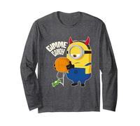 Minions Devil Stuart Gimme Candy Manche Longue, Unisexe pour Adultes, Chiné Foncé, M