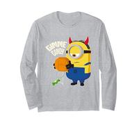 Minions Devil Stuart Gimme Candy Manche Longue, Unisexe pour Adultes, Gris Chiné, S