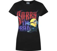 Minions Femme Sorry I`m Bad T-Shirt NS4553 (M) (Noir)
