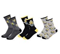 MINIONS Garçon Chaussettes Pack de 3 Multicolore 24-26