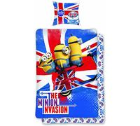 Minions Housse de Couette Réversible avec Taie d'Oreiller, Coton, Multicolore, 200x140 cm