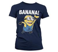 MINIONS Officiellement sous Licence Banana! Femme T-Shirt (Marine Bleu), S