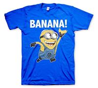 MINIONS Officiellement sous Licence Banana! Hommes T-Shirt (Bleu), M