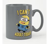 MINIONS Officiellement Sous Licence Despicable Me - I Can't Adult Today! Tasse à Café, Mug (Gris Tempête)