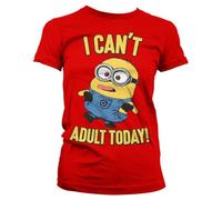 MINIONS Officiellement sous Licence I Can't Adult Today Femme T-Shirt (Rouge), XL