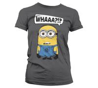 MINIONS Officiellement sous Licence Whaaa?!? Femme T-Shirt (Dark Gris), S