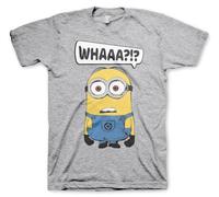 MINIONS Officiellement sous Licence Whaaa?!? Hommes T-Shirt (Gris-Heather), L