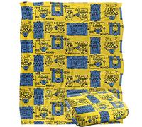 Minions - Plaid Super Doux au Toucher à Motif de carrés Positivity Squares 152 x 127 cm, 50 x 60 Pouces