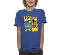 MINIONS T-Shirt, Motif Bob Stuart Kevin et Bananes, Licence Officielle, Bleu Royal, pour Enfant (FR/ES, Âge, 8 Ans, Taille Normale, Bleu)