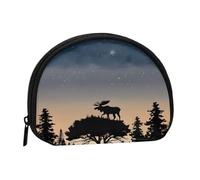 Minis sac de rangement Moose Mountain Pine Tree Wilderness - Petit porte-monnaie avec fermeture éclair - Porte-monnaie pour clés de monnaie - Vous pouvez également stocker tous les petits objets que