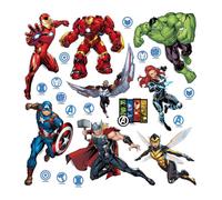 AG ART Minis Stickers Marvel Avengers 8 personnages - 30 CM x 30 CM Multicolors