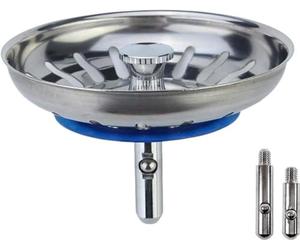 MINISMUS Bouchon Évier Cuisine Filtre avec Goupille Réglable - Universel Cuisine Bouchon Évier, Panier Crépine Pop-Up, Inoxydable, Compatible Lave-Vaisselle (80mm)