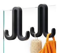 Minismus Crochet Douche Double Face, Porte Serviette Verre, Noir, 2 Pièces