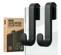 Minismus Crochets de Douche à Suspendre, Crochets Porte Serviette en Silicone pour Porte de Douche en Verre Sans Cadre, Crochet Douche, Lot de 2