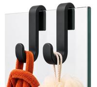 Minismus Porte Serviette Bain, Crochet Douche Silicone, 2 Pièces, Noir