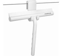 Minismus Raclette Douche avec Support, pour Vitres et Miroirs, 21 cm, Blanc | Raclette vitre, nettoyage salle de bain, silicone, support inclus, sans perçage, pour douche et miroir