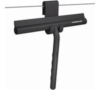 Minismus Raclette Douche avec Support, pour Vitres et Miroirs, 21 cm, Noir | Raclette vitre, nettoyage salle de bain, silicone, support inclus, sans perçage, pour douche et miroir