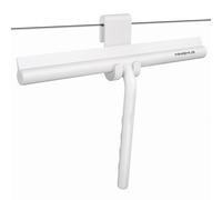 Minismus Raclette Douche avec Support, pour Vitres et Miroirs, 28 cm, Blanc | Raclette vitre, nettoyage salle de bain, silicone, support inclus, sans perçage, pour douche et miroir