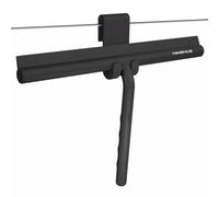 Minismus Raclette Douche avec Support, pour Vitres et Miroirs, 28 cm, Noir | Raclette vitre, nettoyage salle de bain, silicone, support inclus, sans perçage, pour douche et miroir