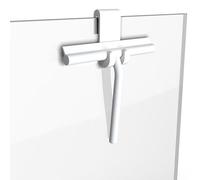 Minismus Raclette Douche en Silicone pour Portes en Verre & Vitres - Raclette pour Nettoyage de Vitre pour des Surfaces Impeccables - Aucun Perçage Requis, Support Inclus (Blanc, 21 cm)