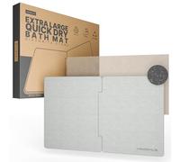Minismus Tapis de Bain en diatomite 80 x 50 cm, Tapis de Bain Pierre absorbante et antidérapant, Taille XL Tapis de Douche séchage Rapide Sortie de Douche (Gris Clair)