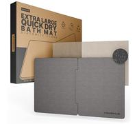 Minismus Tapis de Bain en diatomite 80 x 50 cm, Tapis de Bain Pierre absorbante et antidérapant, Taille XL Tapis de Douche séchage Rapide Sortie de Douche (Gris Foncé)