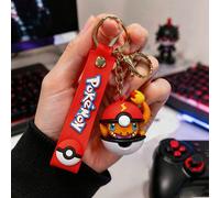 MINISO Kawaii Pokémon Charmander Pokeball Porte-clés dessin animé Silicone Pendentif Charm Adapté pour Étui d'Écouteurs Sac à Dos Sac à Main Fermeture Éclair Anneau de sthétique Accessoires Tech