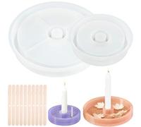 MINISOISO 2 Pièces Moule en Silicone pour Bougeoir, Moules à Bougies Rondes, Moule en Silicone époxy, Moules en Silicones pour Bougeoirs pour Bricolage, Cadeaux, Décoration Intérieure