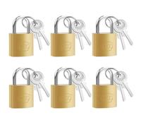 MINISOISO 6 Pièces Cadenas à Clé, Cadenas en Laiton de 20 mm, Cadenas à Bagage, Petit Cadenas Casier, Idéal pour Casiers, Sacs de Voyage, Valise, Armoires
