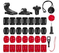 MINISOISO Fixations Adhésives Incurvées, Plates, Patchs Adhésifs Double Face 3M, Casque Support de Fixation, Convient pour GoPro Hero 45678, Session et Autres Caméras de Sport, 35 Pièces