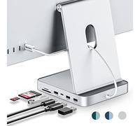 Minisopuru Hub USB C pour iMac 24 Pouces 2021/2023/2024, avec M.2 NVMe SSD, Accessoires pour M1/M3/M4, Adaptateur 10 Gbit/s, SD/TF, SSD M.2 (Non Inclus), Argent
