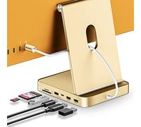 Minisopuru Hub USB C pour iMac 24 Pouces 2021/2023/2024, Hub USB iMac avec M.2 NVMe SSD, Accessoires iMac pour iMac M1/M3/M4, Adaptateur USB iMac avec 10 Gbit/s, SD/TF, SSD M.2 (Non Inclus), Jaune.