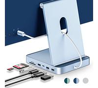 Minisopuru Hub USB C pour iMac 24 Pouces 2021/2023/2024, Hub USB iMac avec M.2 NVMe SSD, Accessoires iMac pour iMac M1/M3/M4, Adaptateur USB iMac avec 10 Gbit/s, SD/TF, SSD M.2 (Non Inclus), Bleu.