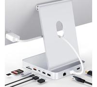Minisopuru iExpandMate DS802PRO Accessoires pour iMac M1/M3/M4, Hub iMac avec HDMI 4K@60Hz, Charge USB C, 2,5GbE, Boîtier SSD M.2 4 to, 4 USB, SD/TF, Audio, Hub USB C pour iMac 24 Pouces | Argenté