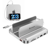 Minisopuru Upgrade Mac Mini Dock Support 10Gbps USB C/A, TF& SD Card, Audio Jack, Mac Mini hub & Stand avec M.2 NVMe SSD (Not Included), pour Mac Mini M2/M2 Pro/M1(Not for Mac Mini M4)