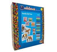 Ministeck- Jeu 37427-Family Fun Box, Set avec différentes plaques et env. 1.800 pièces colorées, Plaisir d'assemblage pour Les Enfants à partir de 4 Ans, 37427