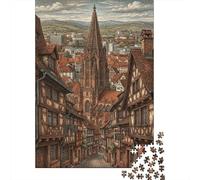 ministère de FreibourgPuzzle DIY 1000 Pièces la Forêt Noire pour Grands-Parents Amélioration De La Mémoire Loisirs Créatifs Cadeau De Noël 38x26cm/1000pcs