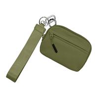 Ministère du bracelet : boîte de carte à fermeture éclair, porte-clé en nylon imperméable | Portefeuille de carte de crédit compact avec dragonne, porte-clés de sacs à pression, Vert, Consulte la