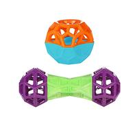 Ministry of Pet , Lot de 4 Jouets à mâcher M.O.P Violets, Verts, Oranges et Bleus pour Chiens, Jouets à mâcher étanches en TPR Solides, durables et résistants