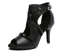 MINITOO Chaussures de danse latine pour femme - Avec boucle - Sexy - Soirée - Prom, L585 Noir 8 Talon 5 cm, 42.5 EU