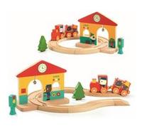 Minitrain et mini circuit en bois avec 10 rails Rouge G
