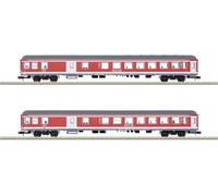 2 voitures de banlieue type Bduu 497.2, 2CL, RE 7, DB, Ep. VI - MINITRIX 18258 -
