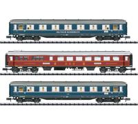MiniTrix 18259 Lot de 3 voitures de voyageurs F-Zug F41 Senator de la DB 1.classe A4üe, ABUE-38, wagon-restaurant WR4UE