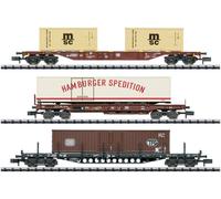 3 wagons de transport de marchandises, DB, Ep IV - MINITRIX 18702 - N 1/160