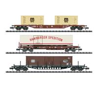 MiniTrix 18702 Lot de 3 wagons porte-conteneurs de la DB