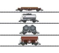 Trix Modellbahnen – Wagons de marchandises MiniTrix 18722 – DB Époque III – N 1/160 (lot de 4)
