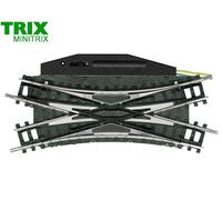 Minitrix / Trix N 14968 Aiguillage électrique double croisement 30° - NEUF + ...