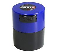Minivac - Récipient de stockage portatif étanche à l'air multi-usage de 10 à 30 grammes, hermétique pour les produits secs, la nourriture, et les herbes, Plastique, Dark Blue Cap Black Body, .12-Liter/4-Fluid Ounce